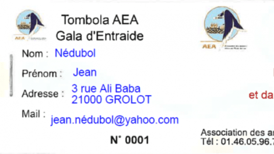 Tombola du gala - Les billets gagnants sont en vente